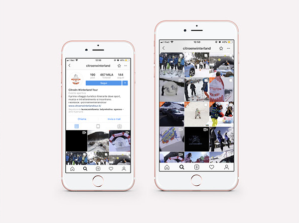 Il canale Instagram di Citroen Winterland Tour